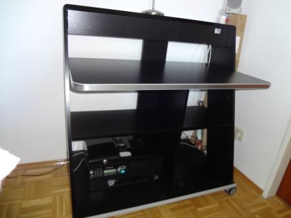 Computertisch PC-Tisch mit Rollen, schwarz