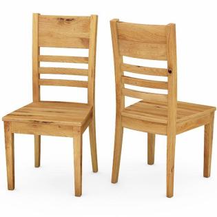 2 x Stuhl geölt Holzstuhl Esszimmerstuhl Küchenstuhl Massivholz Eichenholz Esszi