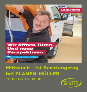 Jeden Mittwoch - Beratungstag bei PLANEN-MÜLLER GmbH!
