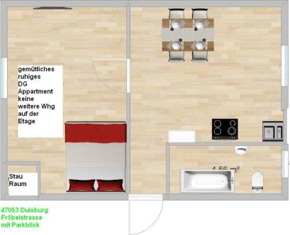 2 Zimmer Wohnung 47053 Duisburg ideal für HHU + UDE
