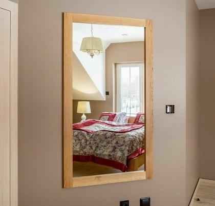 SPIEGEL WANDSPIEFGEL AUS EICHENHOLZ EICHE MASSIVHOLZ LACK 90x160x2, 5cm