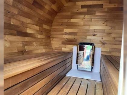 3 Meter Fasssauna Elektro / Veranda für den Garten