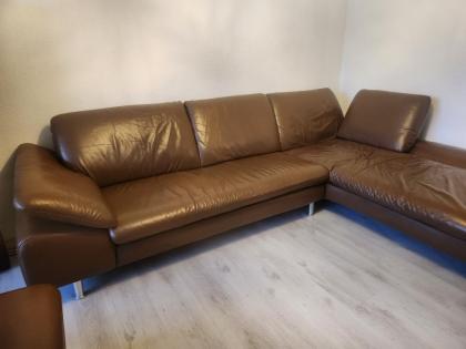 Leder-Sitzgarnitur mit Sitzbank von Schillig, gebraucht