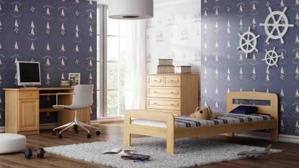 Details zu Bett Holzbett mit Lattenrost Matratze Kieferholz Schaummatratze Kinde
