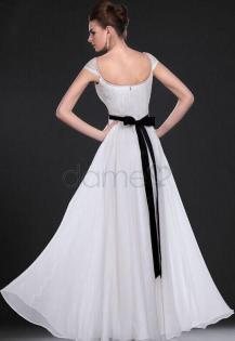 Chiffon Birne Reißverschluss Perlen natürliche Taille dünnes knöchellanges Ball/