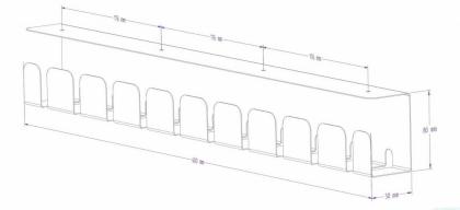 Kabelkanal Untertisch Kabelführung Kabelwanne 600x80x50mm Kabelschacht weiß
