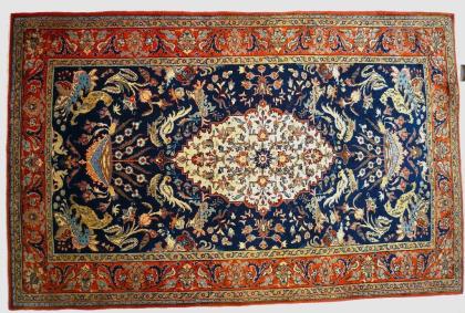 Orientteppich Teheran mit Seide antik (T085)