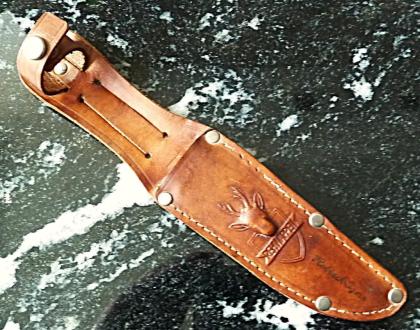 Altes Rehwappen Messer 601-4 Solingen Messerscheide Leder Jagdmesser sammeln TOP