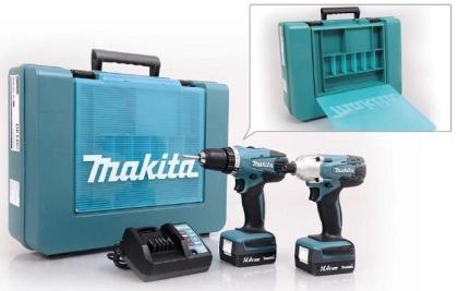 Makita Akku-Bohrschrauber DK1497 14, 4V 198mm Holz Metall Kunststoff