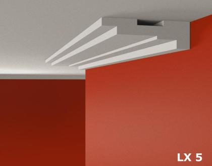 LX Stuckprofil Lichtprofile Dekor Dekorleiste Leisten Element Design 140mmx35mm 