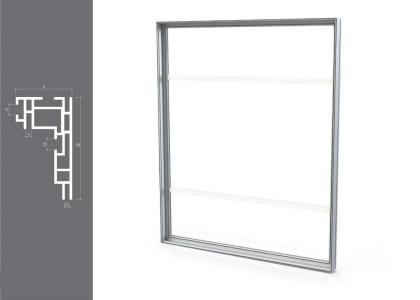 Einfache Installation Wandmontage Einseitig Alu Profil LED beleuchtet Textilspan