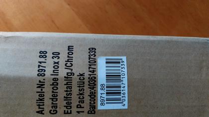 Garderobe, Edelstahloptik,  Vercromt