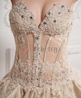 Tiefe Taile Kapelle Schleppe Brautkleid  - Mode-top