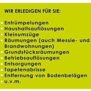 Entrümpelungen,Umzüge u.s.w.