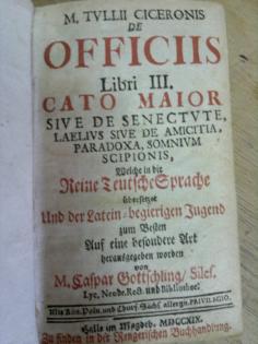 OFFICIIS LIBRI III vom CICERO 1719