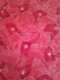 Teppich rot mit Muster, maschinengewebt
