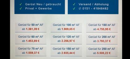 Rüstung gebrauchtes Baugerüst gebrauchtes Gerüst 200m2 Baugerüst 120m2 gebraucht