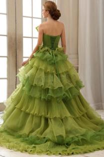 Organza trägerloses Quinceanera Kleid - Dameo.de