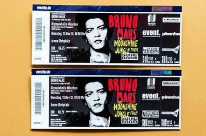 BRUNO MARS , 12.11-0.7978 , Münchener-Olympiahalle, 2 Tickets