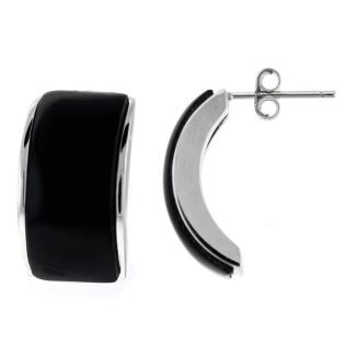 Onyx Ohrringe in Schalenform Silber 925