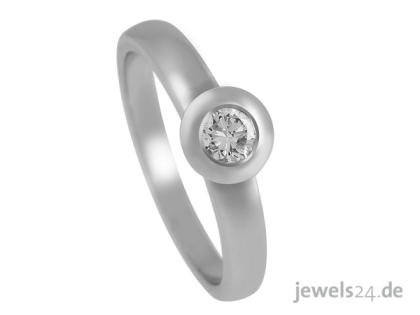 Brillante Liebeserklärung: Solitaire Diamantring, Brillant,  Weißgold günstig vo