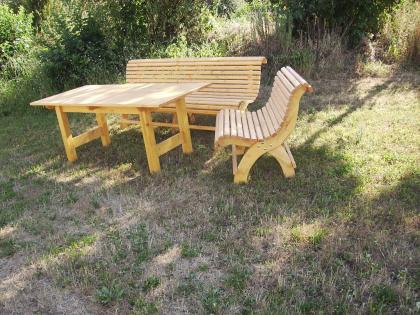 Hausbank, Gartenbank Fichte massiv fertig lasiert