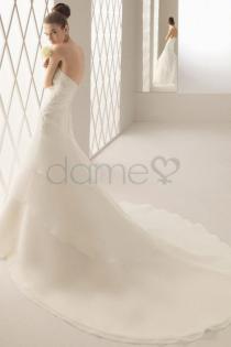 A Linie Organza trägerloses ärmelloses Brautkleid -Dameo.de