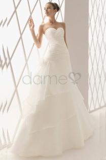 A Linie Organza trägerloses ärmelloses Brautkleid -Dameo.de