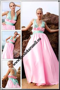 Abendmode Abendkleid in Rosa - Blau von Modekarusell
