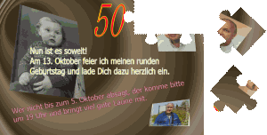 Einladungskarten Einladungen als Puzzle.