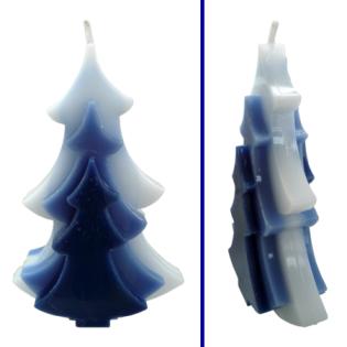 Kerzen Trio als Tannenbaum (durchgefärbt - unverziert) (www.nordkerze.de)