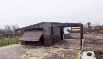 Blechgarage 4x6m + 2x Überdachung Carport und Garage Hohe Qualität GP253