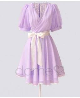 Asymmetrische Light Purple Silk Sommerkleid - Dameo.de
