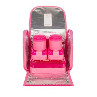 LUNCH BOX Set für Schule Lunch Munch Besteck Zubehör PINK Rosa