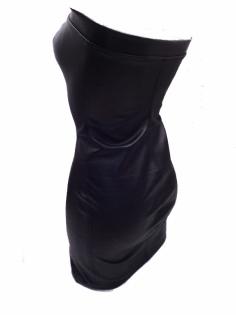 Leder Kleid schwarz mit Reißverschluss! 