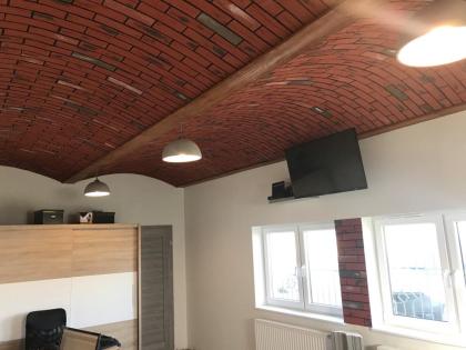 Wanddekoration Project Imitation Ziegel Elastish Polystyrol Decke Rot