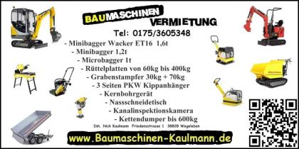 ? Baumaschinenvermietung ? Baumaschinenverleih ? Minibagger Microbagger Bagger R
