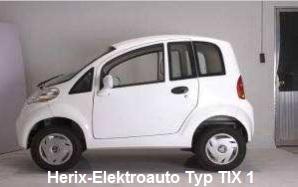 Das kleine Elektroauto Typ TIX 1 Lemosine mit Vierradantrieb.