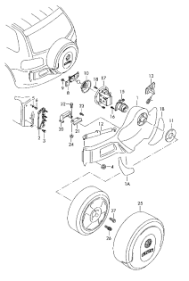 Halter für Reserverad, Ersatzradhalter VWTouareg