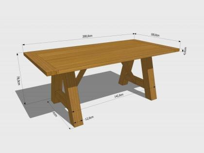 EICHENTISCH ESSTISCH MASSIVHOLZ LACKIERT TISCH 145-175x90x78cm 200x100x78cm