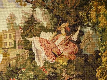 Bildteppich Gobelin gestickt alt (G047)