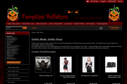 Pumpkins Hellstore - Gothic, Metal, Punk, Biker & Fantasy Shop