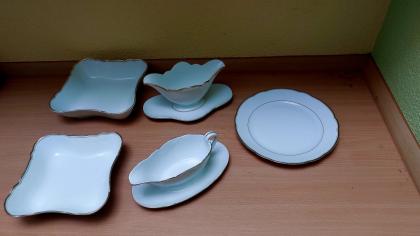 Tafelservice ,weiß Gold