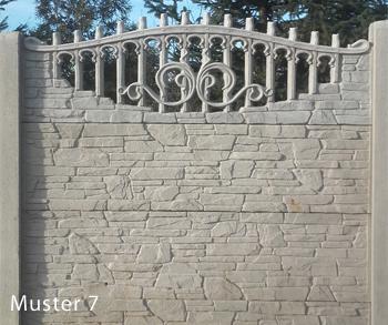 Komplette von 3x Betonplatte + 1x Betonpfosten zum Betonzaun