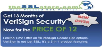 Get 13 Months of VeriSign Secure Site Pro Security Now for the Price of 12 Month