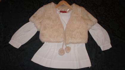 Verkaufe hir ein ungetragen Bluse und Pelzbolero von Donna by Hallhuber