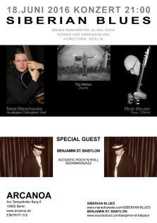 Samstag, 18. Juni2021 um 20:002021 LIVE CONCERT  SIBERIAN BLUES  