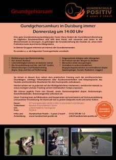 Grundgehorsamkurs in Duisburg immer Donnerstag 14:00 Uhr Hundetraining gewaltfre