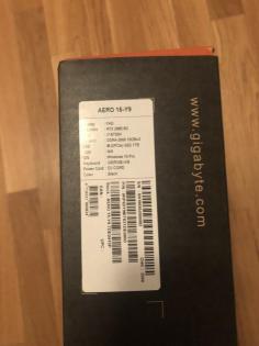 Gigabyte AERO 15-y9 i7-8750h RTX 2080 32GB DDR4 1TB SSD