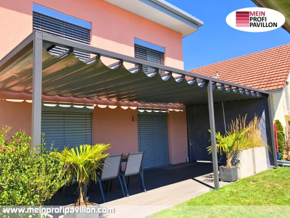 Pergola 5x5 Überdachung Pavillon Terrassenüberdachung Zelt Terrasse Sonnenschutz